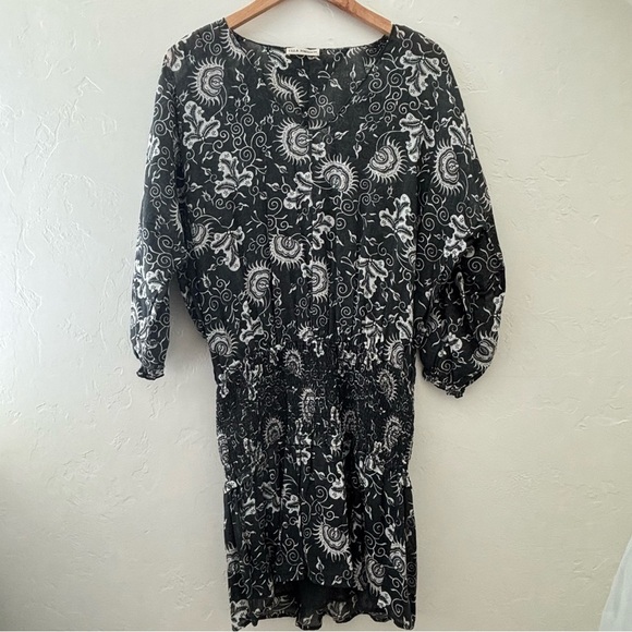 Ulla Johnson Batu Smocked Mini Dress Puff Sleeve Boho Designer Size 2/4 - Picture 2 of 9